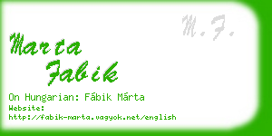 marta fabik business card