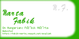 marta fabik business card